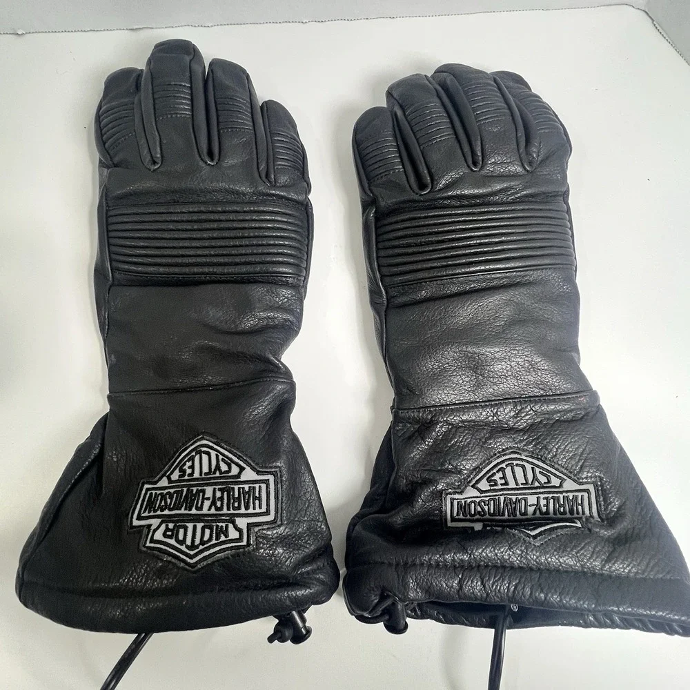 Harley-Davidson Heated Gauntlet Riding Gloves - Black Leather - Size XS